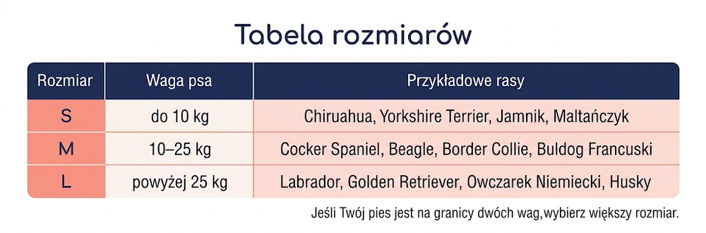 Dostępne w rozmiarach S/M/L